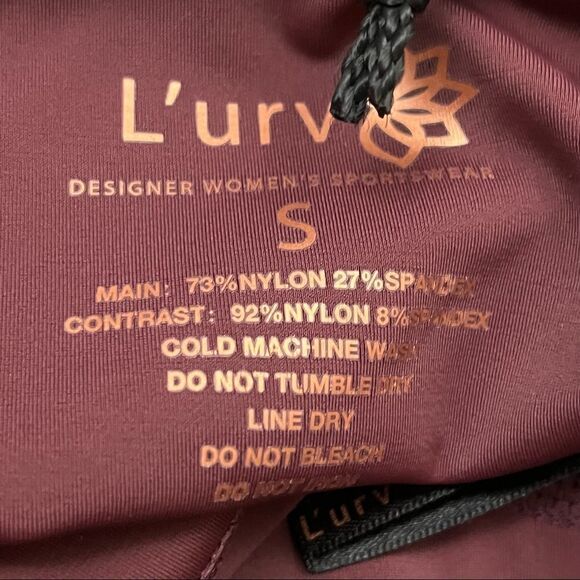 L’urv Last Dance Wine Colored Compression Leggings S NWT - Picture 6 of 7